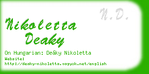 nikoletta deaky business card