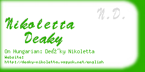 nikoletta deaky business card